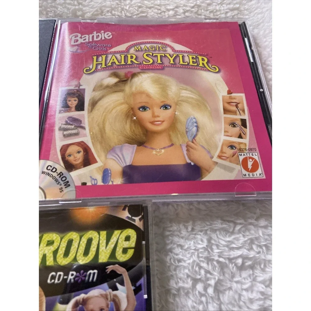 Barbie Games PC CD ROM Lot Of 3 Magic Hairstyler Girl Groove Ocean Discovery 90